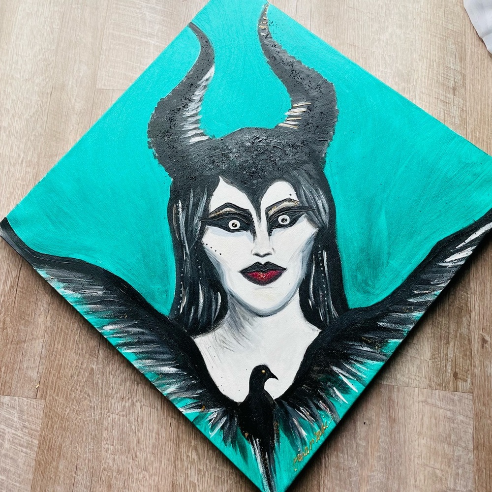 Malificent disney angelina wicked villain original art painting